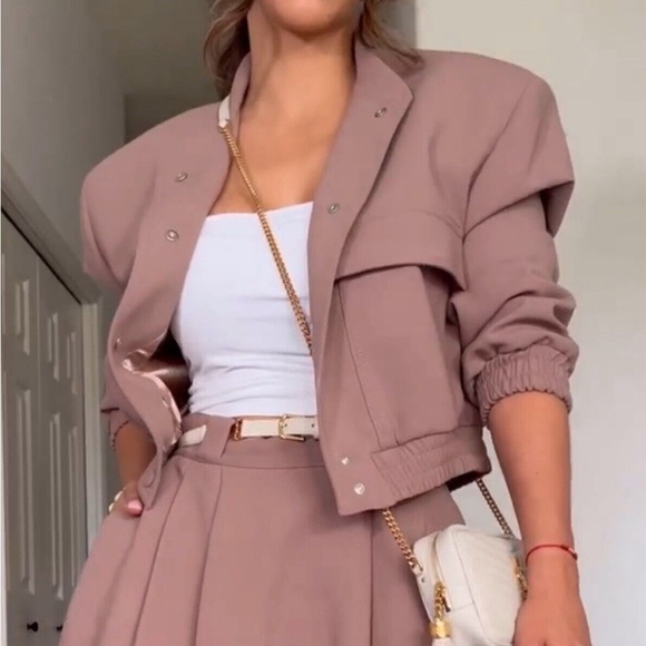 ZARA Cropped Maxi Bomber Jacket - Picture 10 of 12